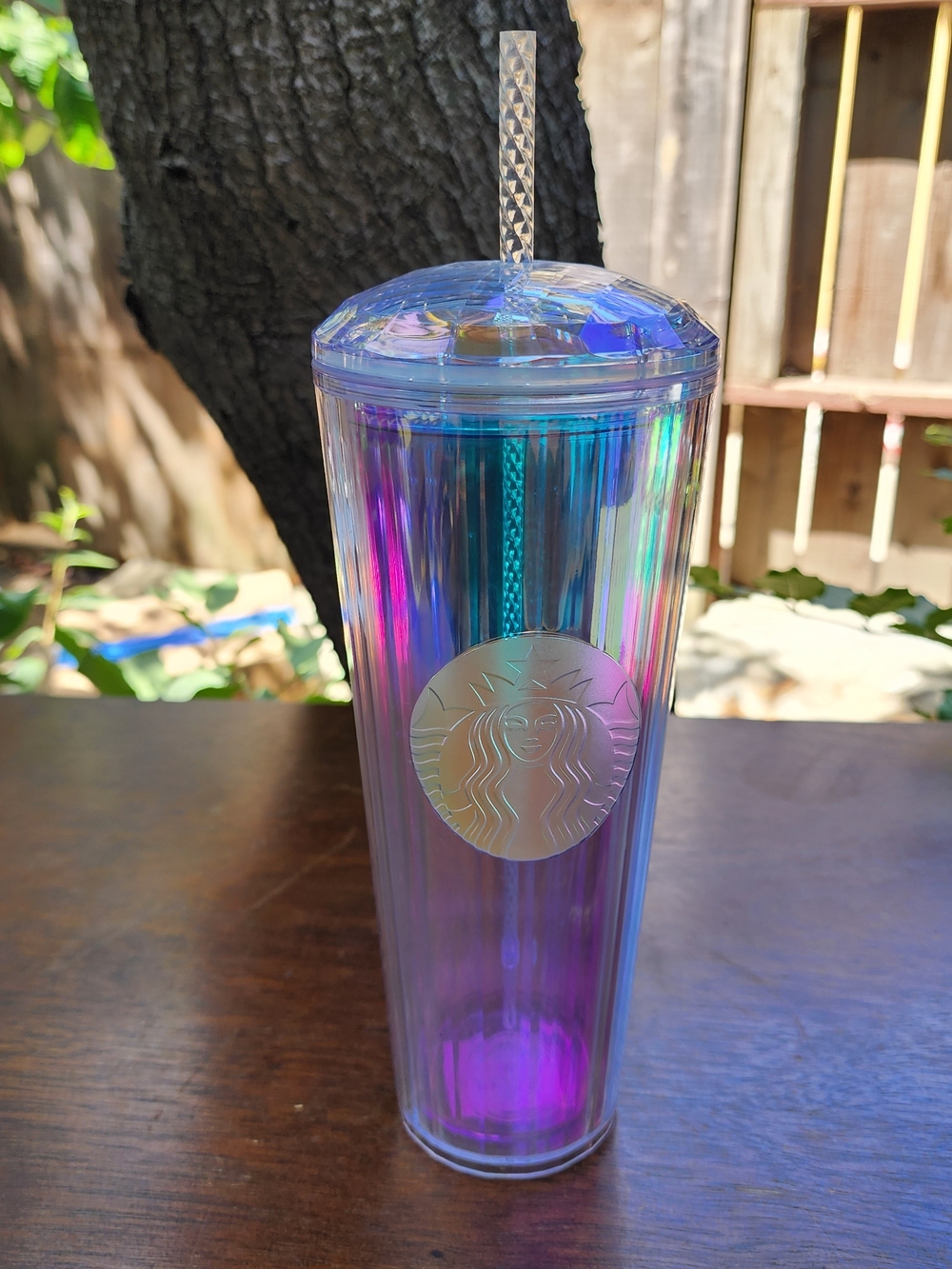 STARBUCKS Iridescent Kaleidoscope Unicorn Cold Cup Tumbler Dome Lid Venti 24oz